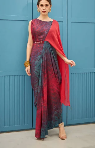 Bold Indo Western Gown with Belt