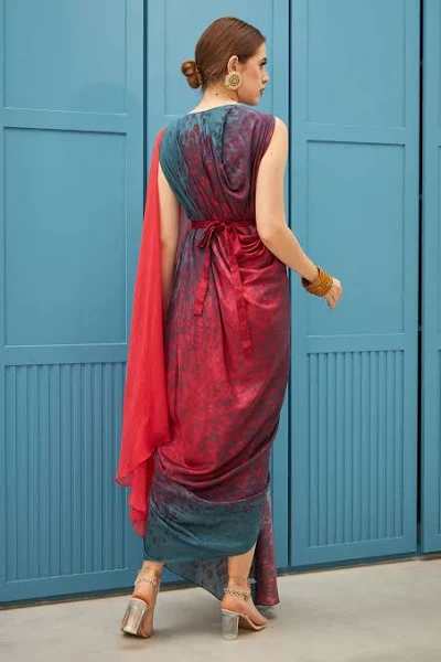 Bold Indo Western Gown with Belt - Image 2