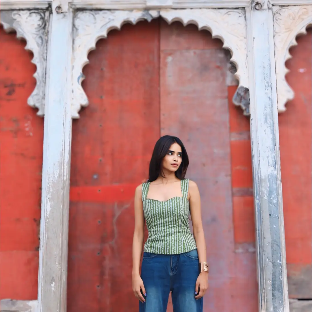 Arygyle olive green Cami top - Image 6