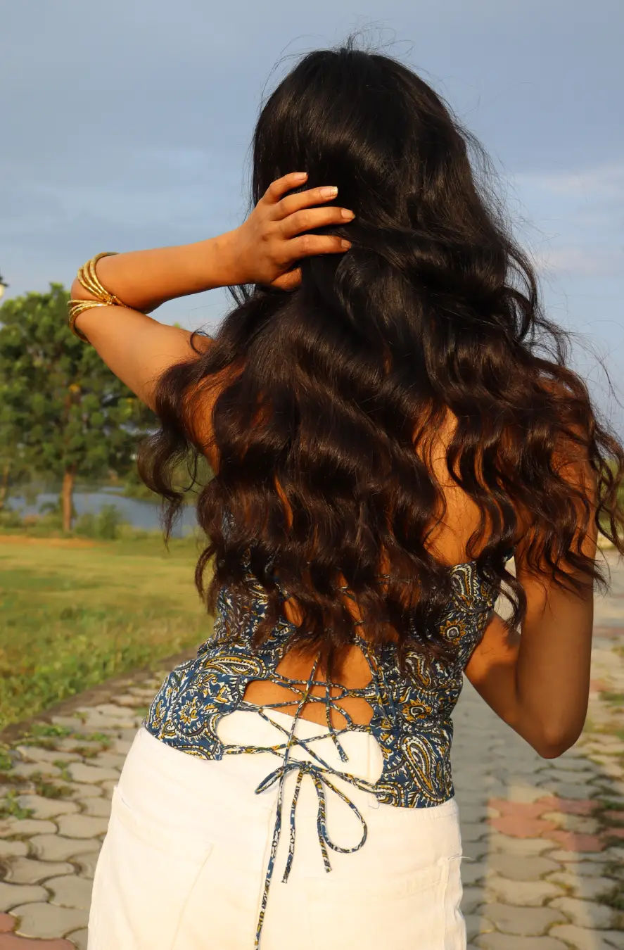 Blue Paisley Corset Top - Image 4